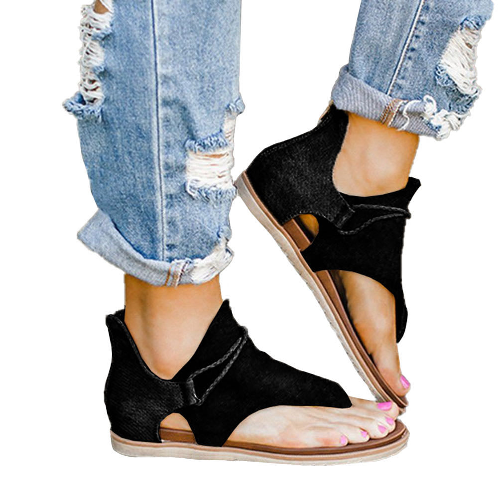 "Retro T-strap sandaler för kvinnor med djurprint, bekväma, gladiatorstil, perfekt för sommar, håller fötter svala."