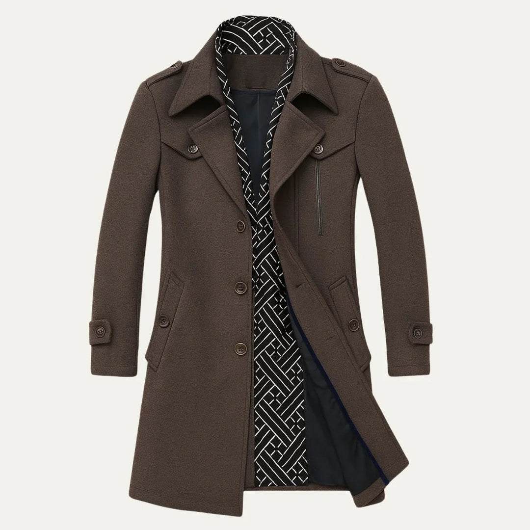 "Skräddarsydd manskappa i klassisk stil, elegant snitt, grå ullblandning, passar formella och smart-casual tillfällen"