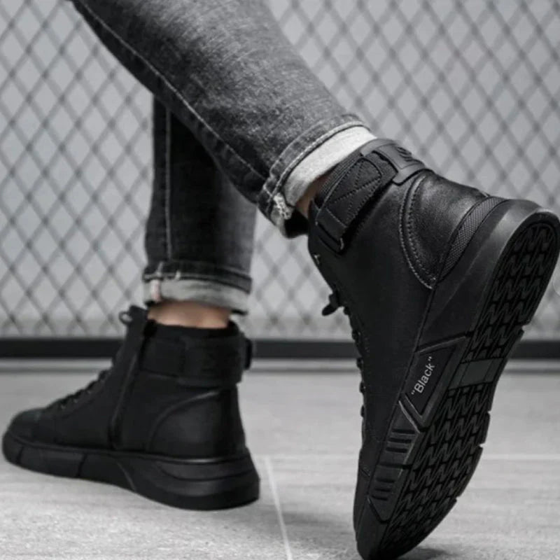 "Snygga herrsneakers i urban streetwear-stil med andningsaktiv design och mångsidiga färger, perfekt för stadsmiljö."