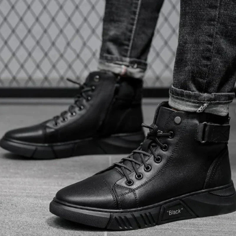 "Snygga herrsneakers i urban streetwear-stil med andningsaktiv design och mångsidiga färger, perfekt för stadsmiljö."