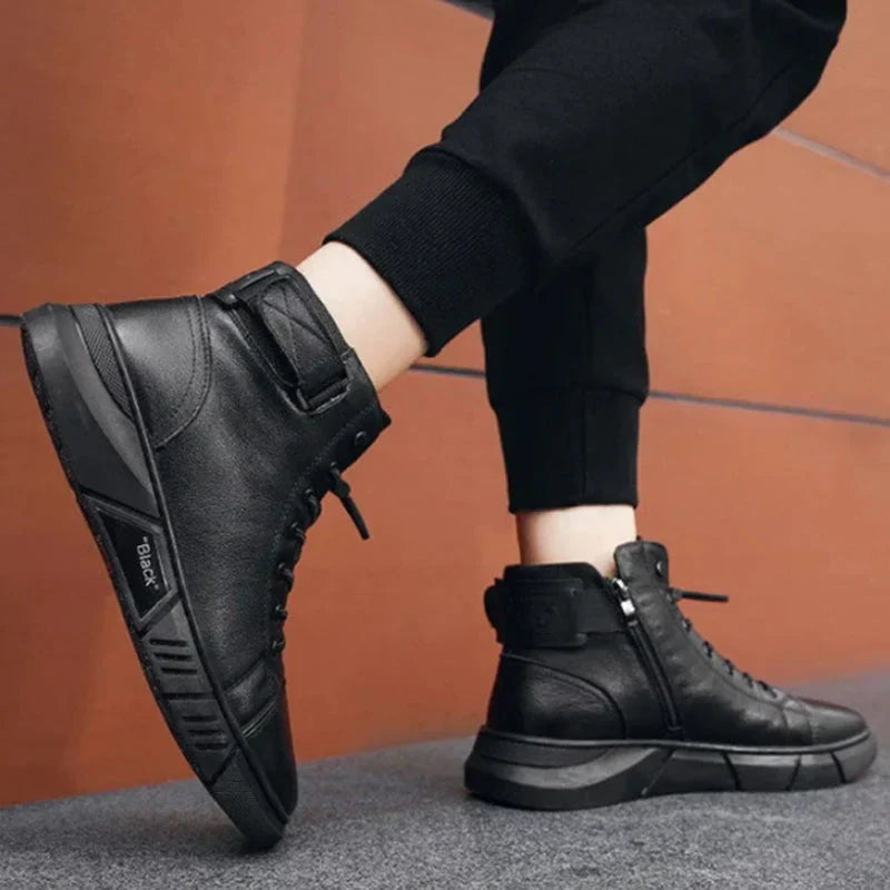 "Snygga herrsneakers i urban streetwear-stil med andningsaktiv design och mångsidiga färger, perfekt för stadsmiljö."