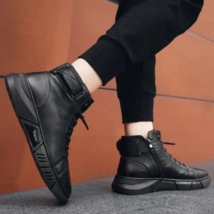 "Snygga herrsneakers i urban streetwear-stil med andningsaktiv design och mångsidiga färger, perfekt för stadsmiljö."