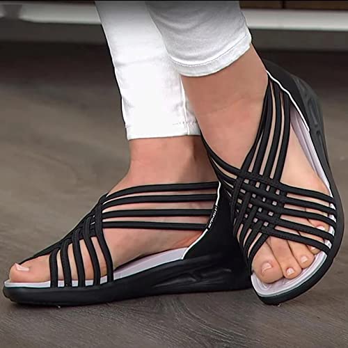 "Sportiga kvinnors sandaler med kilklack, retro stil, beige färg, bekväm passform för sommar, halkfria sulor."