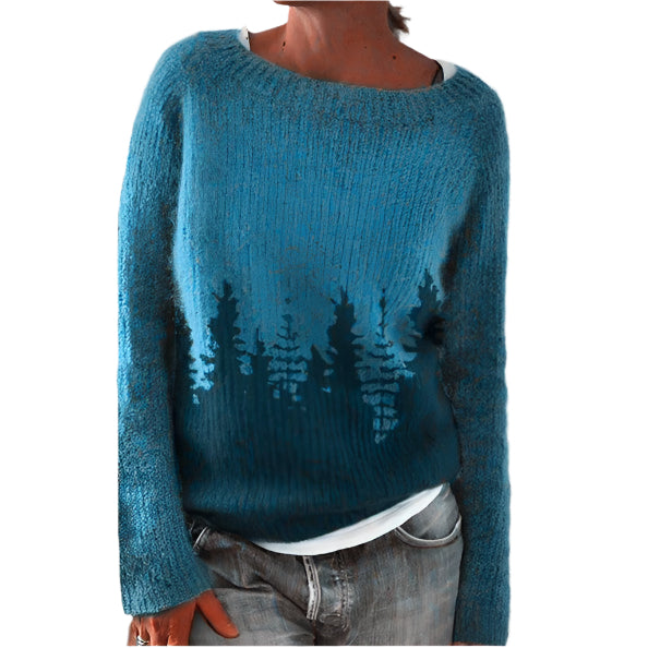 "Stickad dam retro pullover i klassisk design; tidlös silhuett, mjuk, varm och perfekt för kallt väder, figursydd passform."