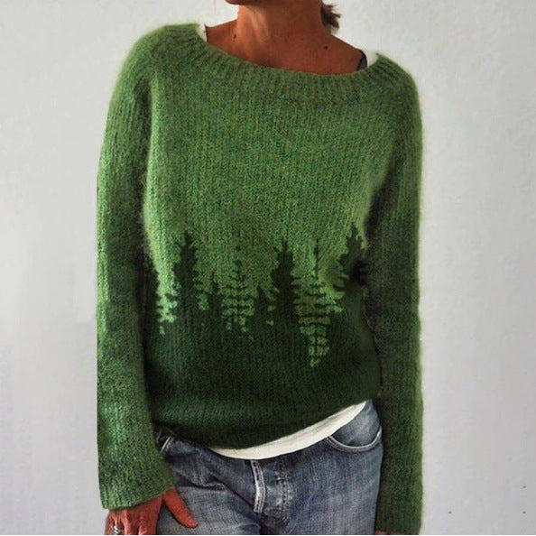 "Stickad dam retro pullover i klassisk design; tidlös silhuett, mjuk, varm och perfekt för kallt väder, figursydd passform."
