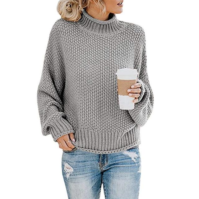 "Stickad högkvalitativ pullover för kvinnor i elegant färg, mjukt material, stilren och bekväm design."