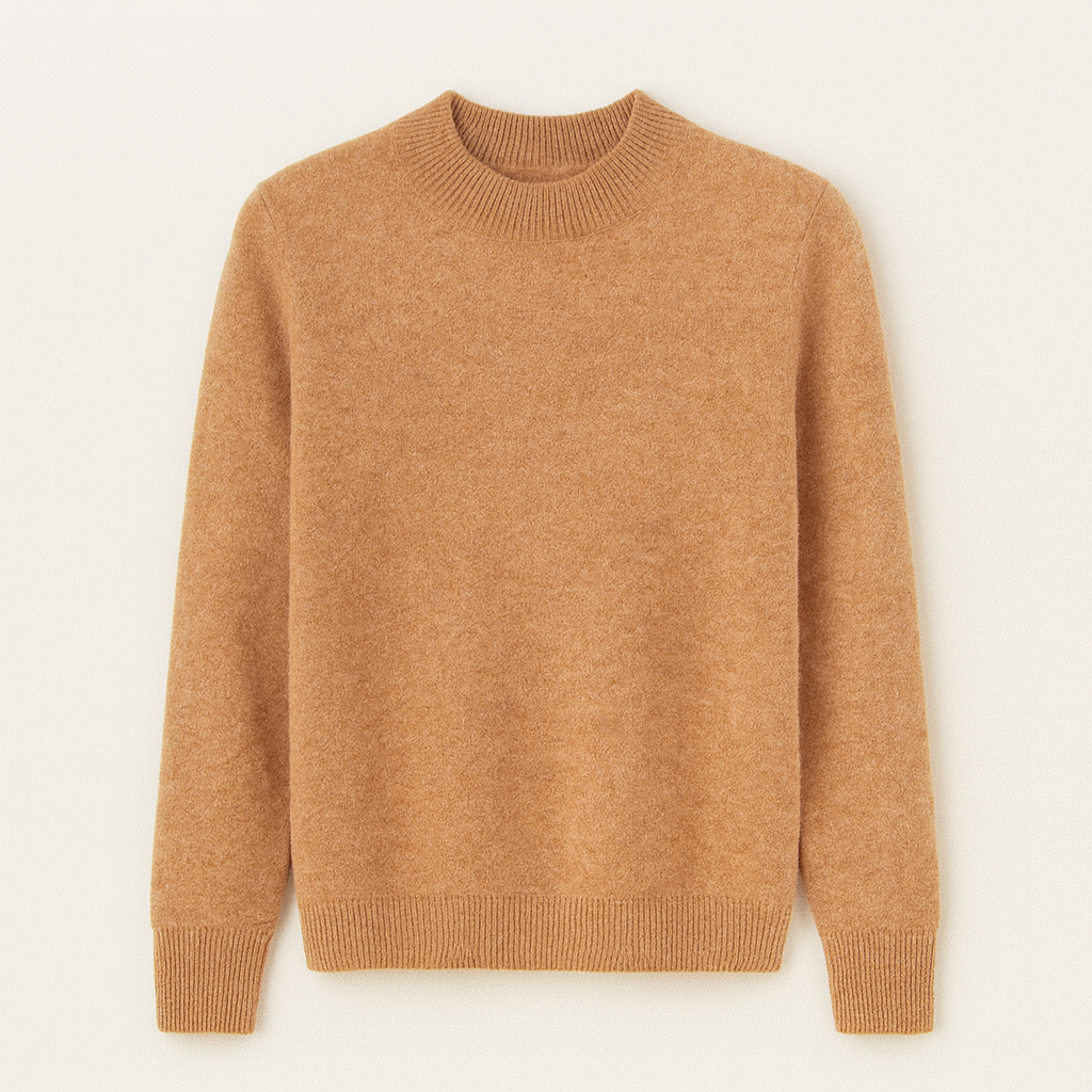 "Stickad tröja för kvinnor i mjukt naturfiber, perfekt för alla årstider med tidlös design och behaglig passform."