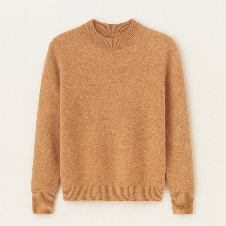 "Stickad tröja för kvinnor i mjukt naturfiber, perfekt för alla årstider med tidlös design och behaglig passform."