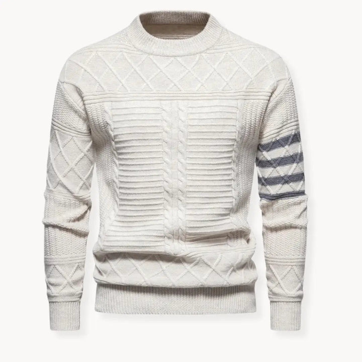 "Stilren herrtröja crewneck med ribbdetaljer och modern siluett. Perfekt för vardag och semi-formella tillfällen."