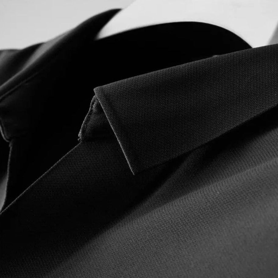 "Stilrent herr tweed polo set med korta ärmar, luftig passform, klassisk design för vår- och höstsäsongen."