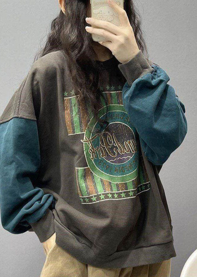 "Streetwear herrtröja med tryck, avslappnad passform, bomullsblandning, svart, unik design framtill, herrmode."
