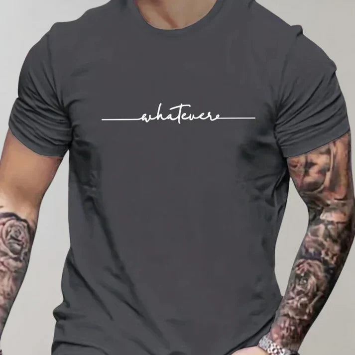 "Svart herr rundhalsad T-shirt i mjuk bomullsblandning, klassisk stil, perfekt för vardagsbruk."