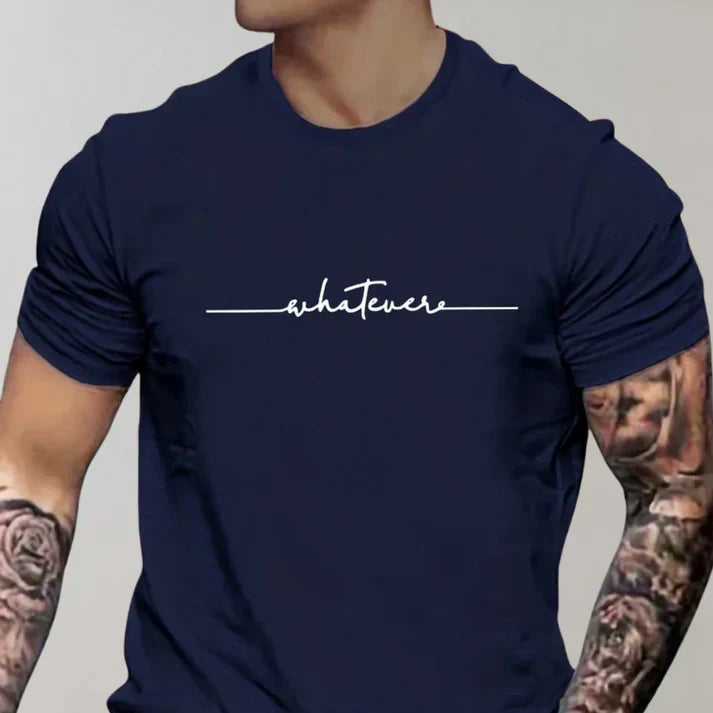 "Svart herr rundhalsad T-shirt i mjuk bomullsblandning, klassisk stil, perfekt för vardagsbruk."