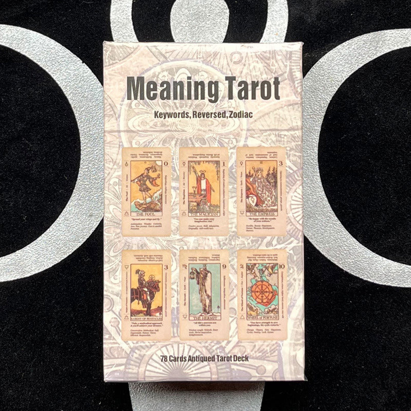 Temadeck tarotkort uppsättning, 78 kort med rik symbolik och traditionell design för inspiration och spådomar.