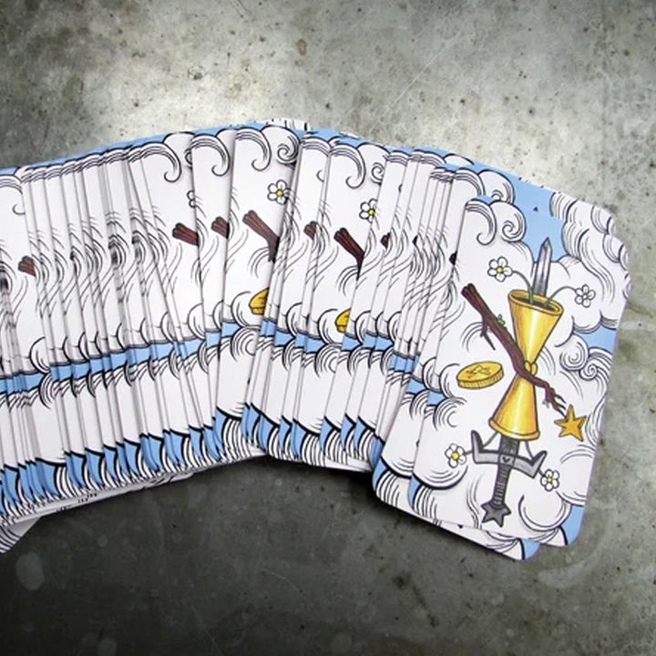 Temadeck tarotkort uppsättning, 78 kort med rik symbolik och traditionell design för inspiration och spådomar.