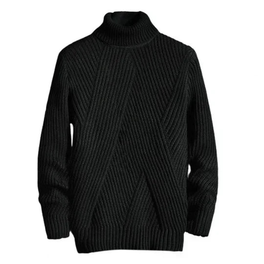 "Tjock herrtröja i bomullsblandning för höst och vinter; varm, klassisk design i beige, ideal för kyliga dagar."