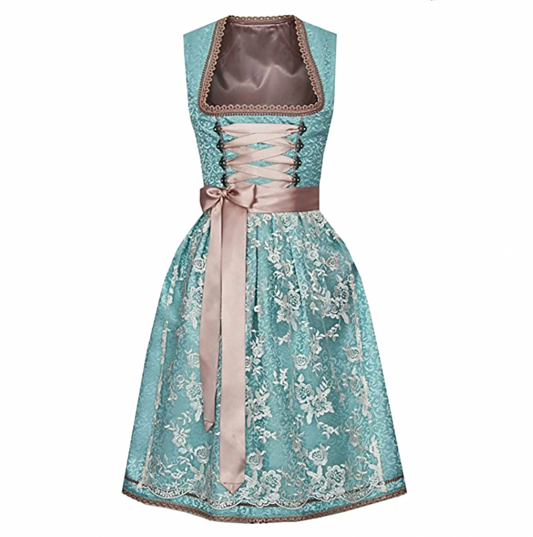 "Traditionell damdirndl med blus, elegant och klassisk design för kulturella evenemang som Oktoberfest."