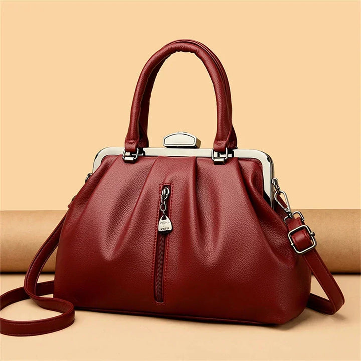 "Trendig dam crossbody väska av PU-läder i beige med justerbar axelrem, elegant design och praktisk storlek."
