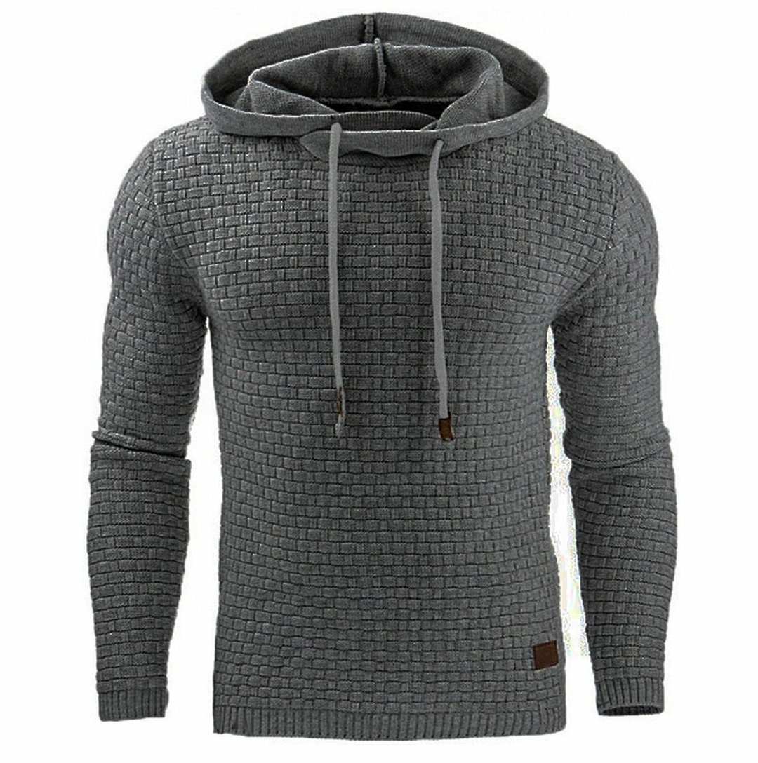 Trendig herrhoodie i mjuk bomull, modern design, ljusgrå färg, perfekt för både vardag och avslappnade kvällar.