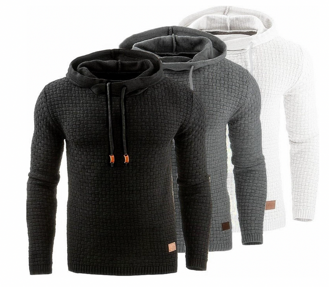 Trendig herrhoodie i mjuk bomull, modern design, ljusgrå färg, perfekt för både vardag och avslappnade kvällar.