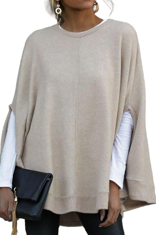 Ulltröja för dam med batwingärmar, modern casual stil i ull, perfekt för alla tillfällen.
