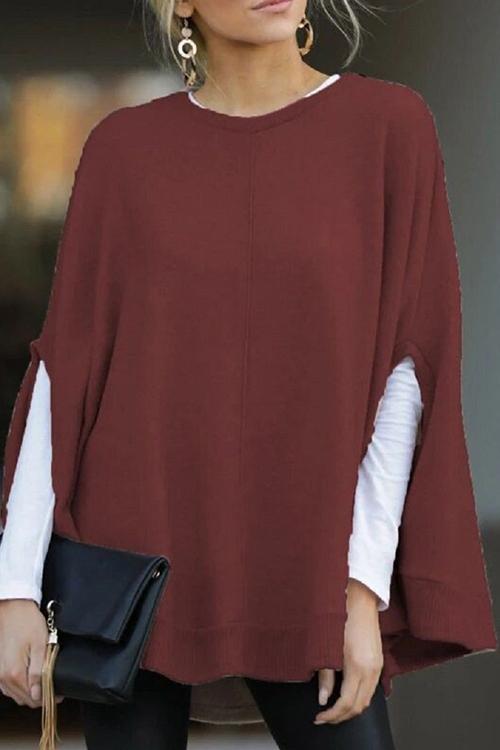Ulltröja för dam med batwingärmar, modern casual stil i ull, perfekt för alla tillfällen.