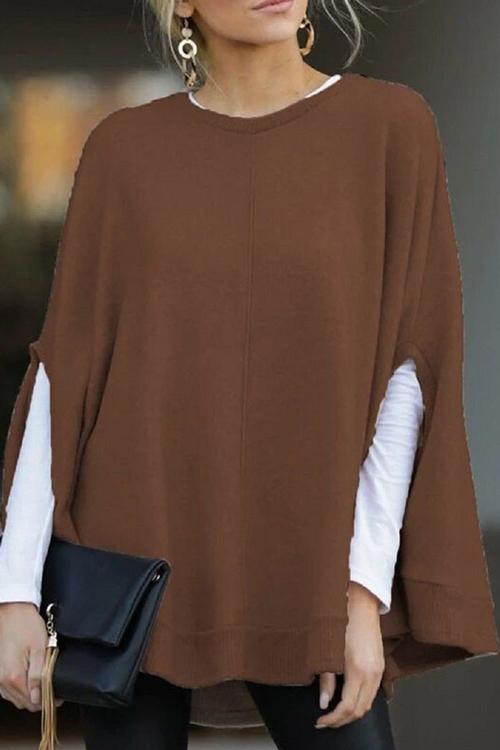 Ulltröja för dam med batwingärmar, modern casual stil i ull, perfekt för alla tillfällen.
