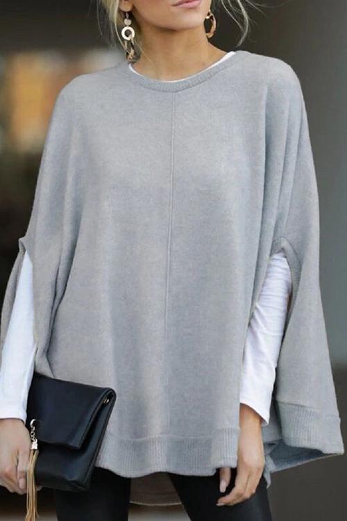Ulltröja för dam med batwingärmar, modern casual stil i ull, perfekt för alla tillfällen.