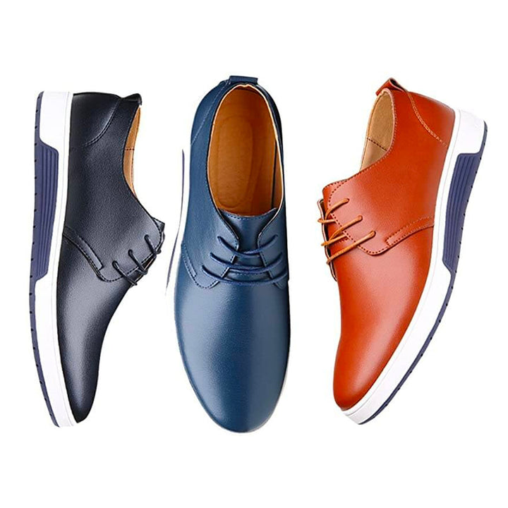 "Ultralätta Oxford herrskor i svart PU-läder, elegant design med snörning, perfekt för både formella och casual tillfällen."