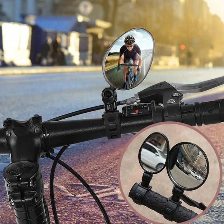 "Unisex cykelbackspegel 360° rotation, oval form, stabil montering, ger breda vyer för cykelentusiasten"