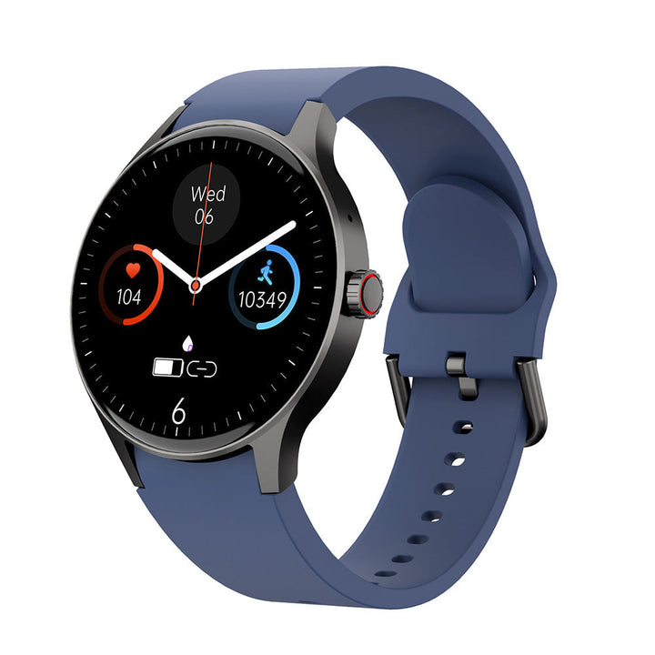 Unisex smartklocka med hälsoövervakning och anpassningsbart utseende, elegant design för träning och vardag.