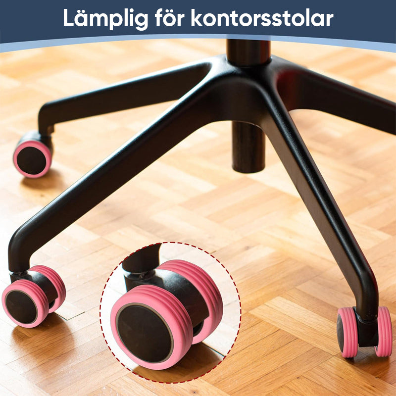 "Universella silikon hjulskydd för resväskor - färgglada och skyddande, minskar transportbuller och passar 4-7 cm hjul."