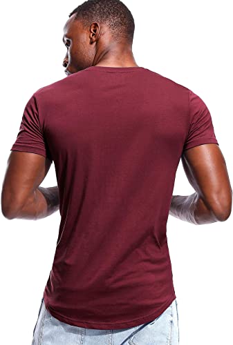 "V-hals T-shirt herr i bomullsblandning, slank passform, grå färg, stilig och bekväm för vardagen."