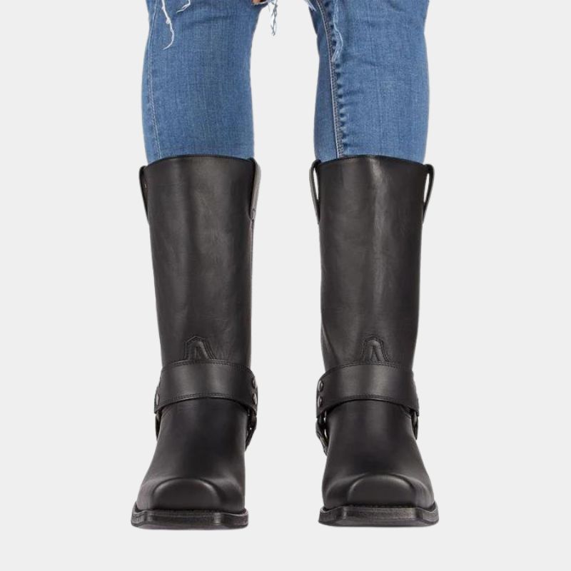 "Vintage herr cowboy stövlar för höst och vinter, högkvalitativt PU-läder, klassisk och stilren westernlook."