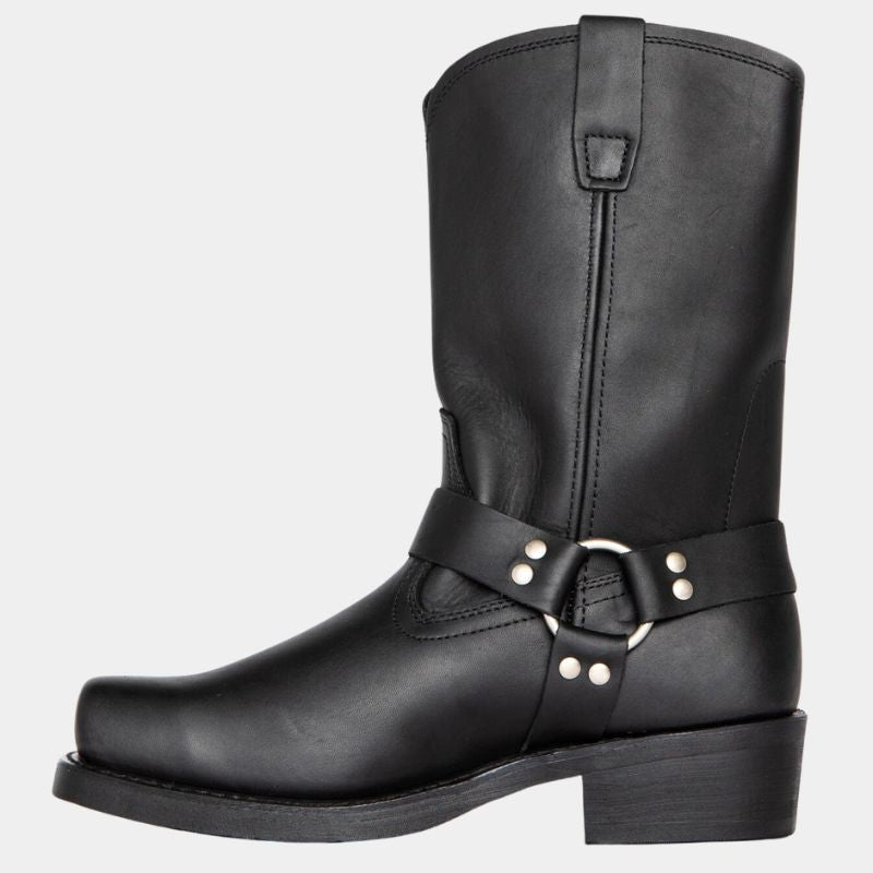 "Vintage herr cowboy stövlar för höst och vinter, högkvalitativt PU-läder, klassisk och stilren westernlook."