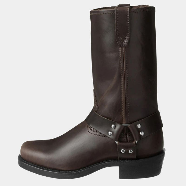 "Vintage herr cowboy stövlar för höst och vinter, högkvalitativt PU-läder, klassisk och stilren westernlook."