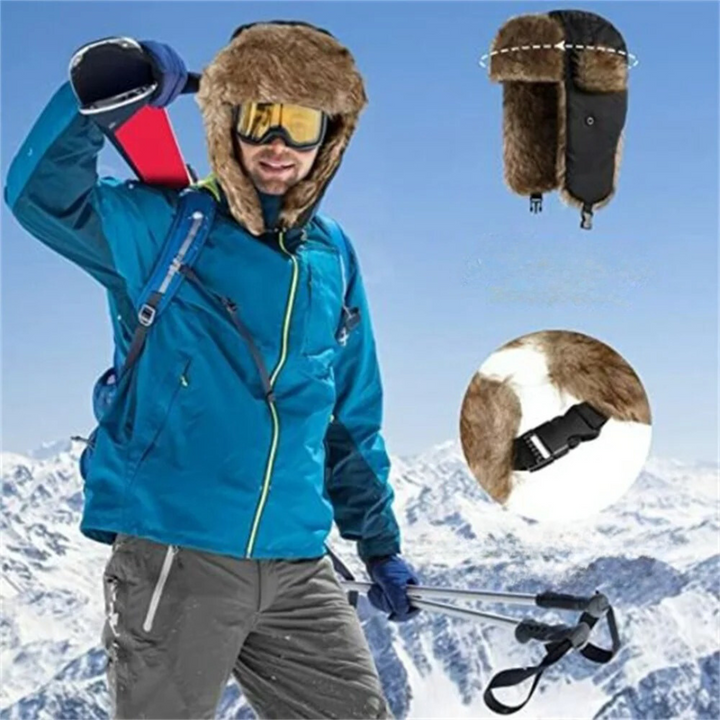 "Winter Trapper Aviator Hat för män med isolerade öronlappar, justerbar och vattentät, i tidlös stil för vinter."