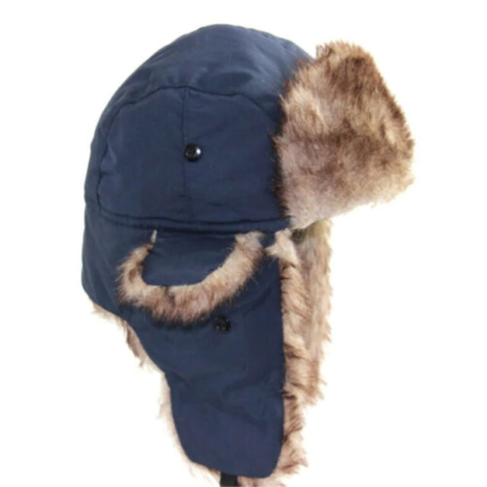 "Winter Trapper Aviator Hat för män med isolerade öronlappar, justerbar och vattentät, i tidlös stil för vinter."