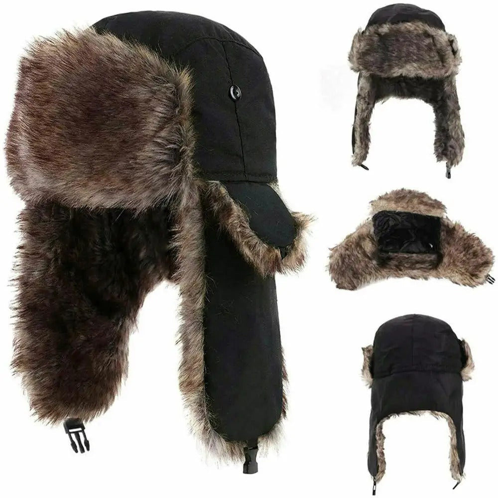 "Winter Trapper Aviator Hat för män med isolerade öronlappar, justerbar och vattentät, i tidlös stil för vinter."
