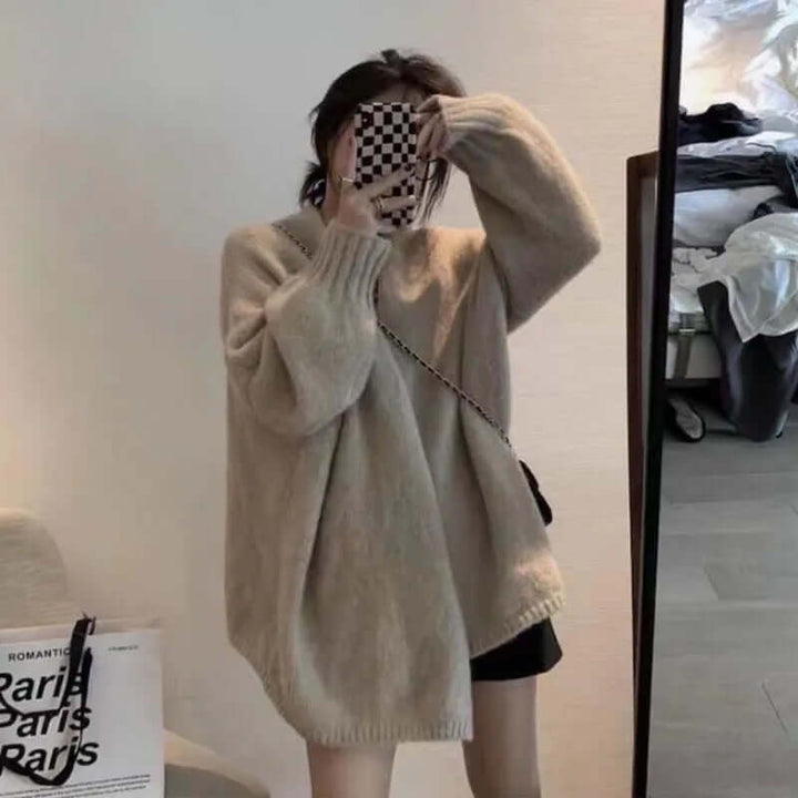 Varm och mysig tjock stickad cardigan för damer