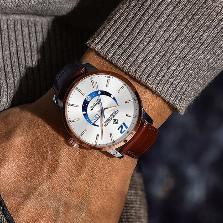 Elegant Luminous Moonphase Klocka