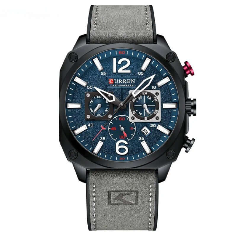 Elegant läderkvarts vattentät armbandsur