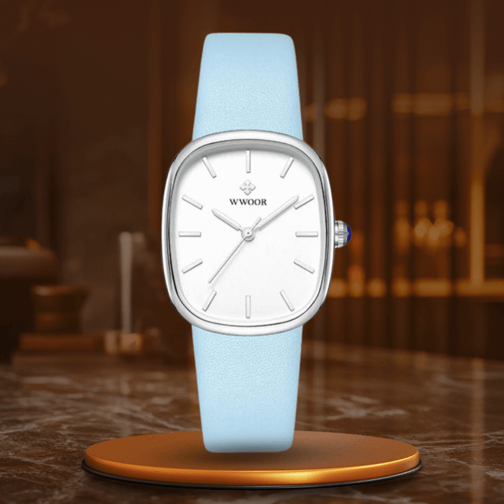 Elegant Kvartsur med Läderrem