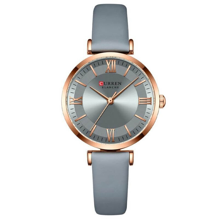 Elegant Vattentät Klocka med Läderarmband