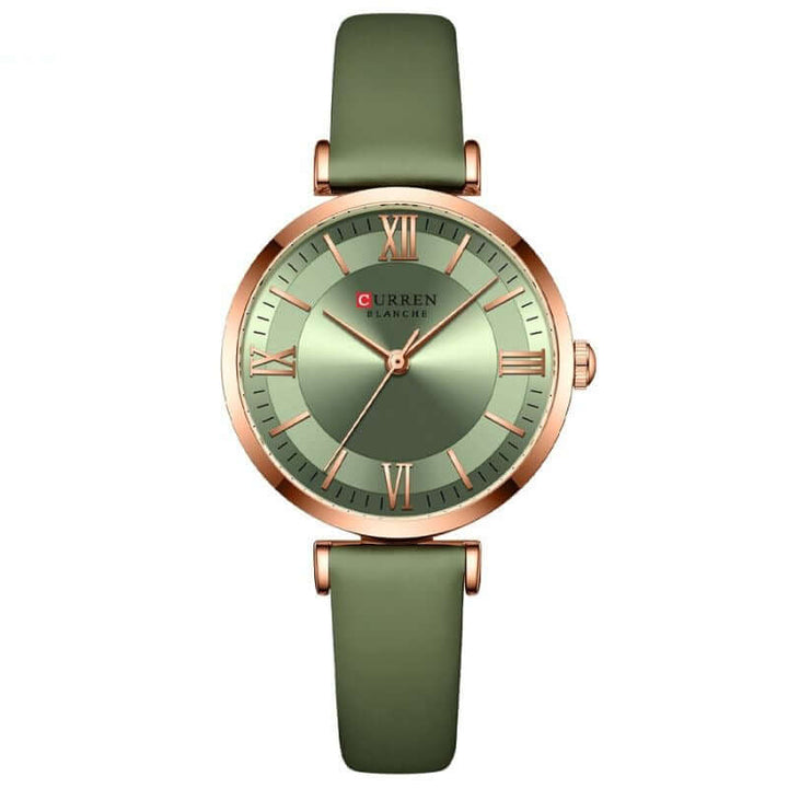 Elegant Vattentät Klocka med Läderarmband