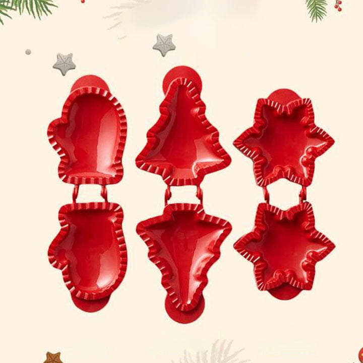 "ABS-plast julbakformar i olika former som snöflinga och julgran, perfekt för enkel och festlig bakning."