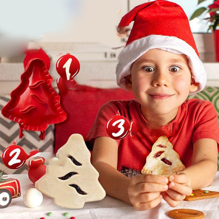 "ABS-plast julbakformar i olika former som snöflinga och julgran, perfekt för enkel och festlig bakning."