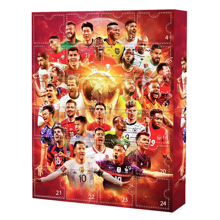 "Adventskalender för VM 2024 med vintriga teman, julöverraskningar, ca 30x18x5 cm, perfekt som juldekoration."