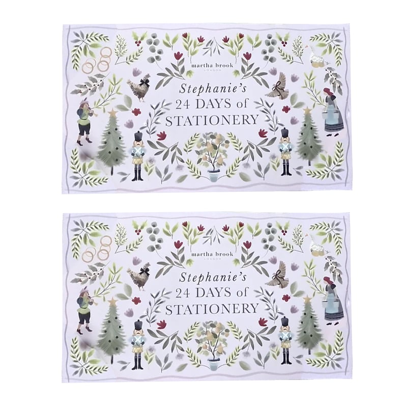 Glädjen att öppna en lucka i en pyssel adventskalender, dolda pappersvaror & pennor väntar.