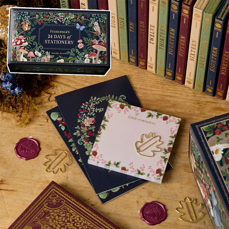 Designad adventskalender, 'Pappersskatter', med fokus på kreativitet & glädje med pennor.